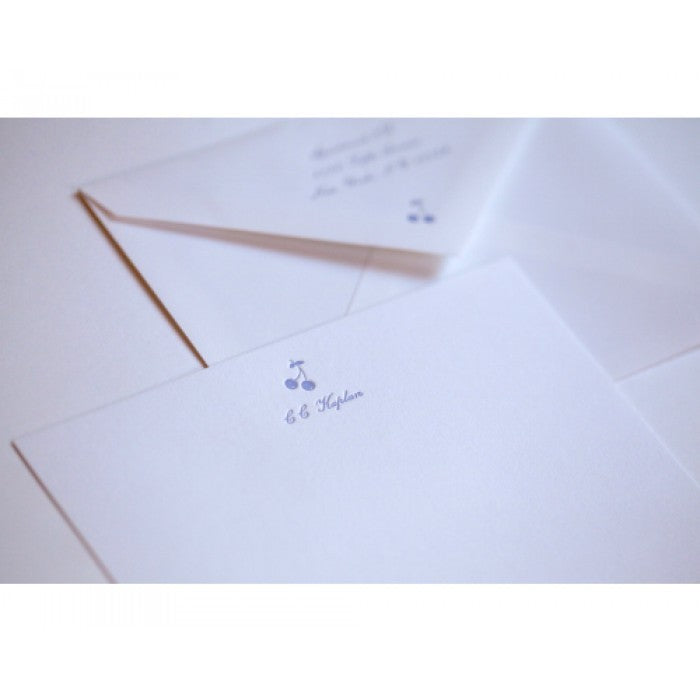 cherries iris baby stationery