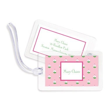 boatman geller little sailboat pink bag tags