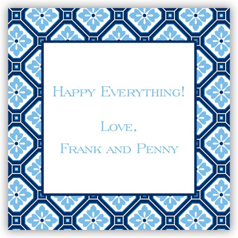 boatman geller geo pattern navy square sticker