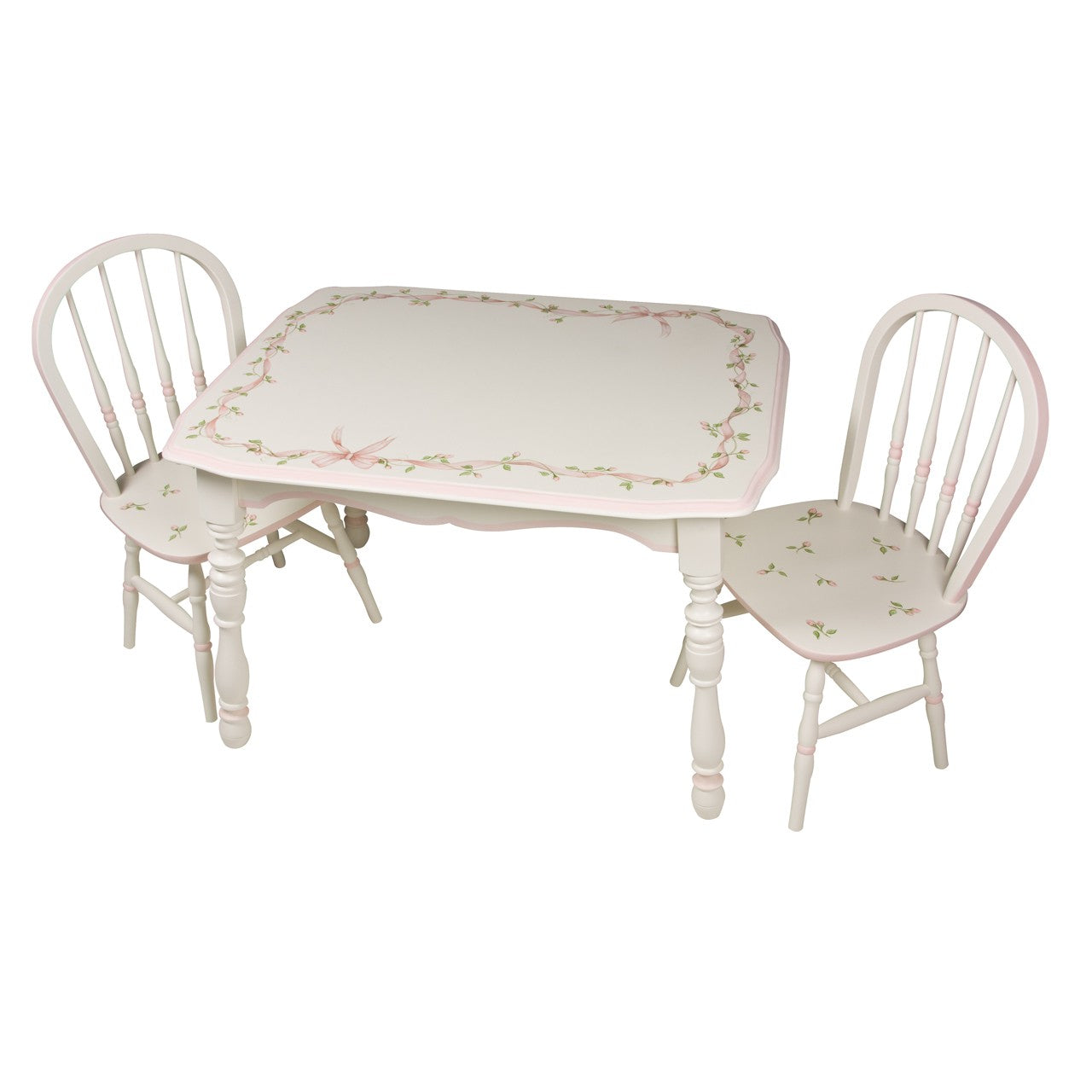 Vintage Play Table and Chair Set Ribbons and Roses