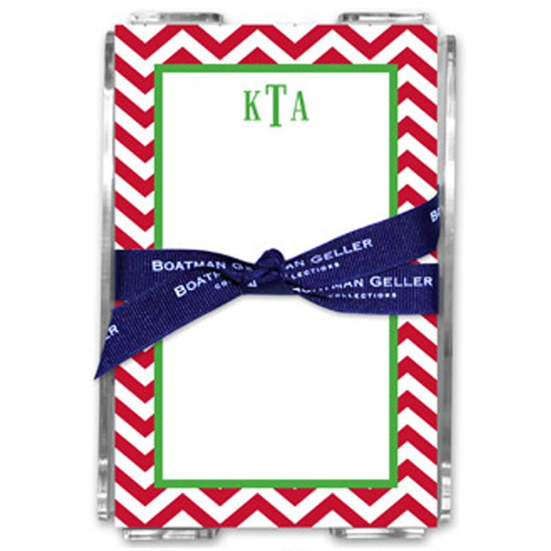 boatman geller chevron red acrylic note sheets