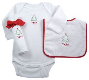 personalized christmas layette set