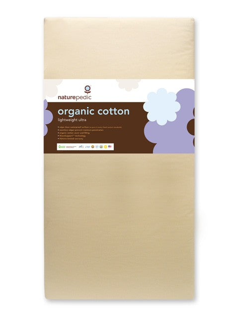 organic cotton lightweight ultra 2-stage crib mattress