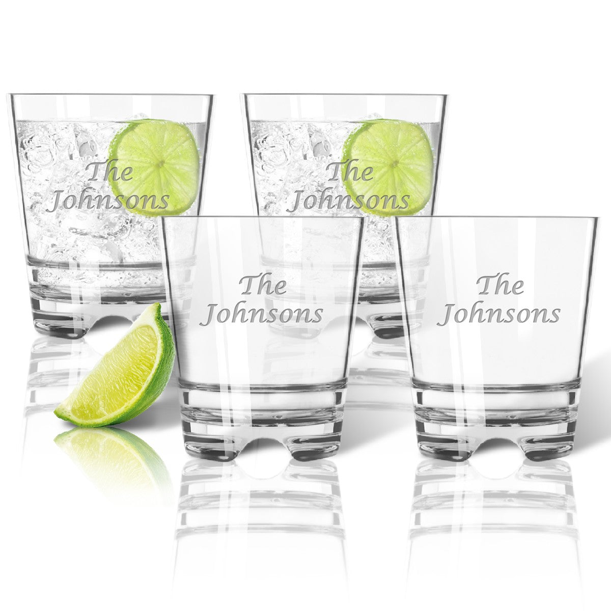 Personalized Double Old Fashioned Glasses 12oz - Set of 4 (Unbreakable)