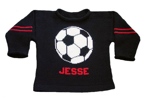 personalized knit soccer sweater