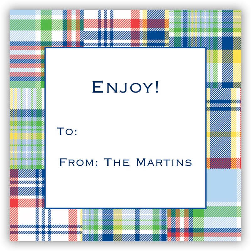 boatman geller madras patch blue square sticker