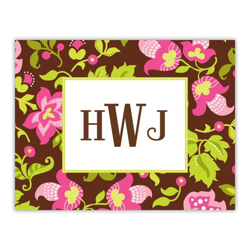 boatman geller floral brown foldover notes