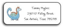 personalized address labels blue dinosaur
