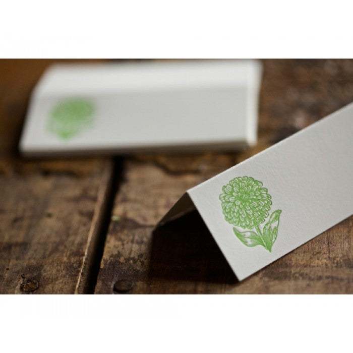 spring zinnia folded place cards