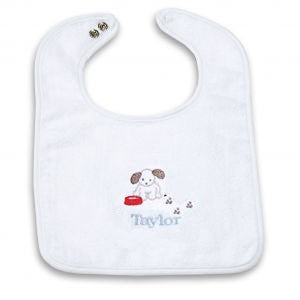 personalized baby bib - puppy