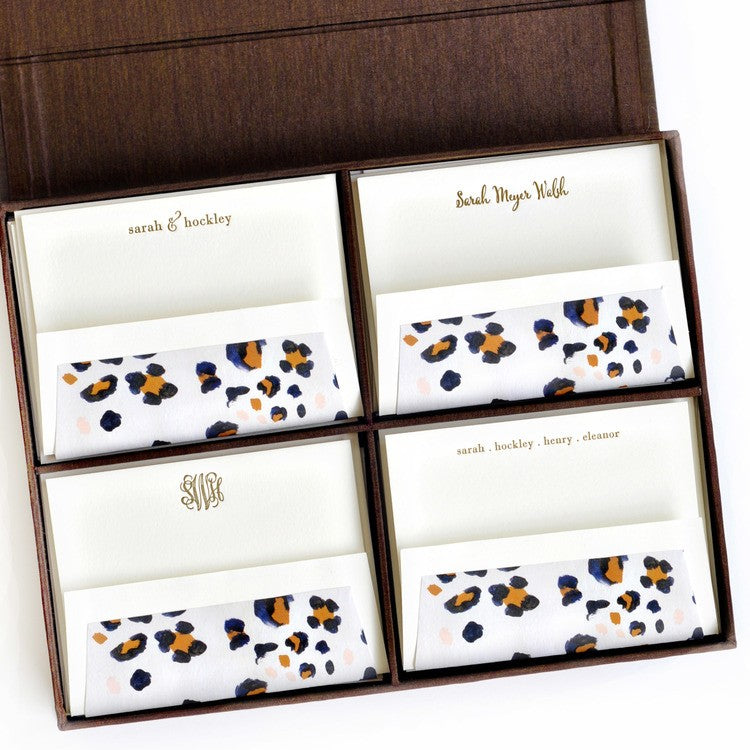 grand brown silk stationery box - g2