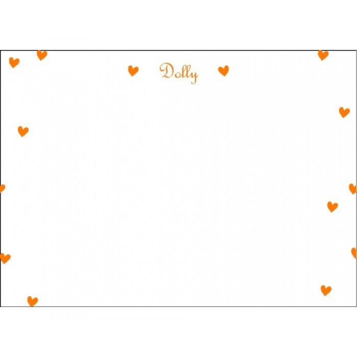 orange hearts children's stationery