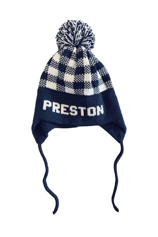 plaid ear flap hat