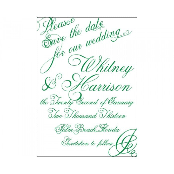 scrolling script rehearsal dinner invitation