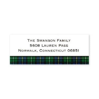 boatman geller black watch plaid address labels