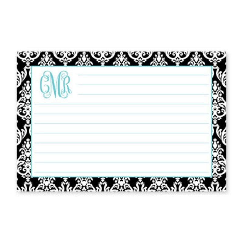 boatman geller madison damask black recipe card