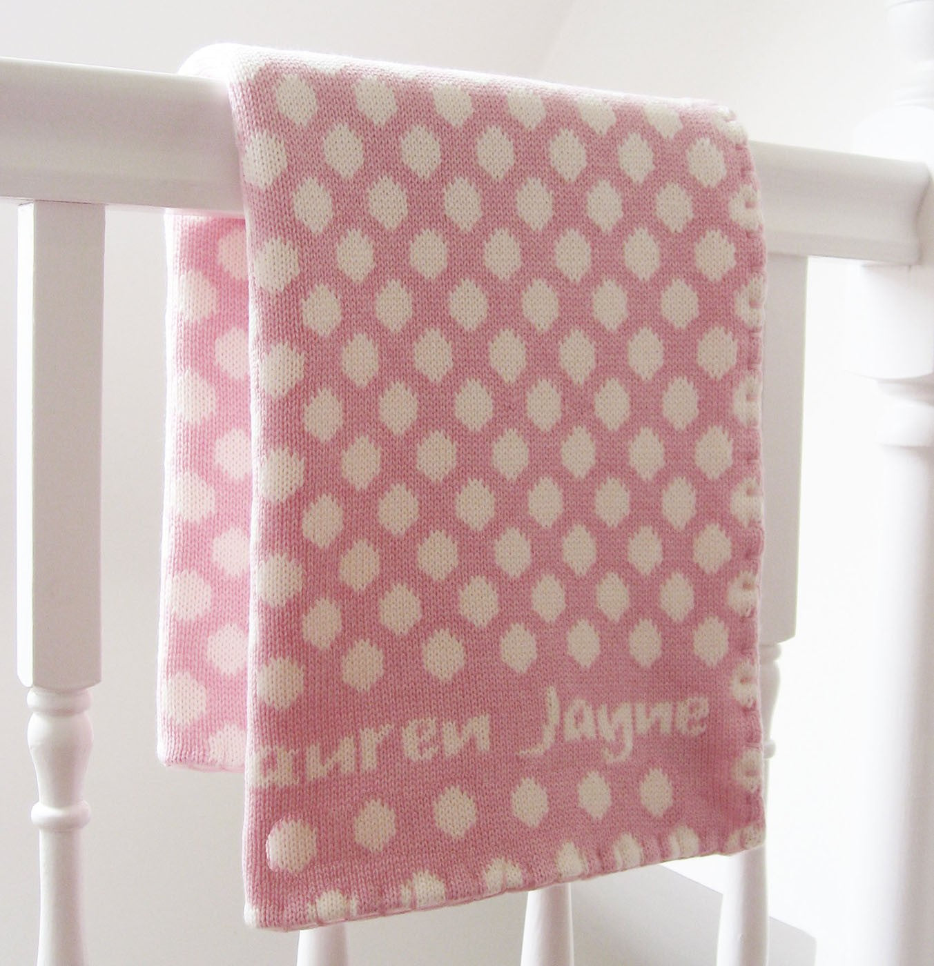 personalized baby blanket - dots