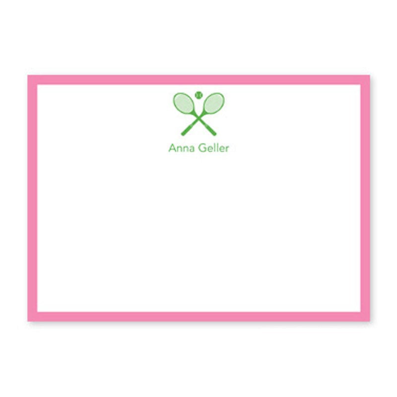 boatman geller racquets crossed kelly flat notecard