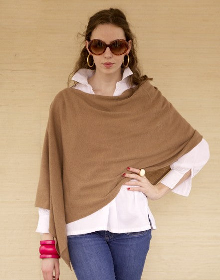solid color cashmere poncho