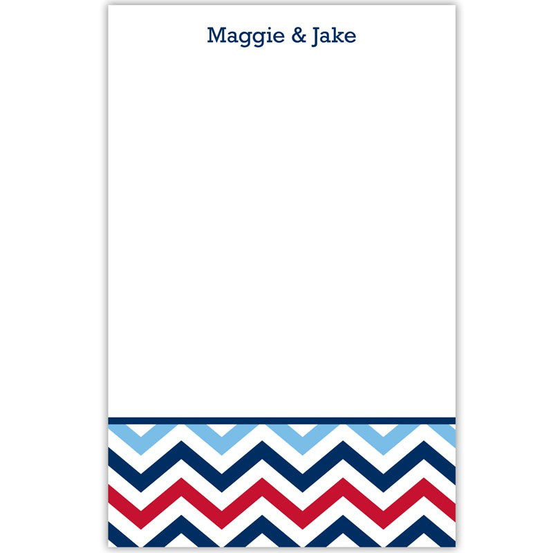 boatman geller chevron blue and red notepad