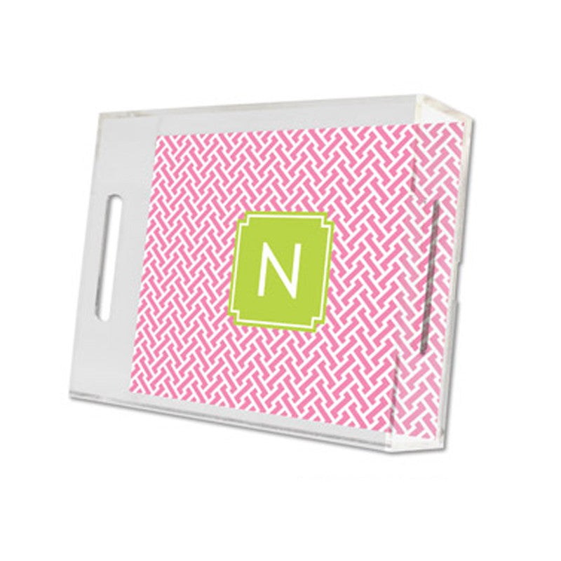 stella pink lucite tray - small