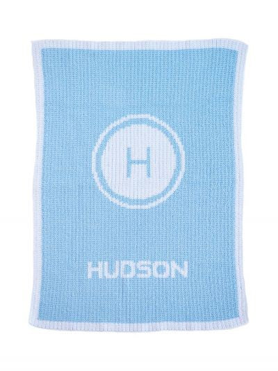 personalised initial stamp & name blanket