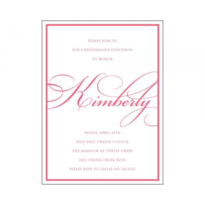 kim & greg bridesmaids lunch card