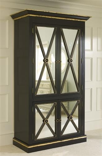 regency armoire - black with gold gilding