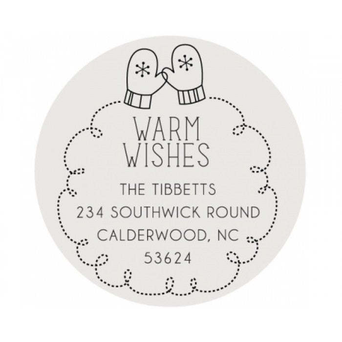 the holiday mittens self - inking circle stamp