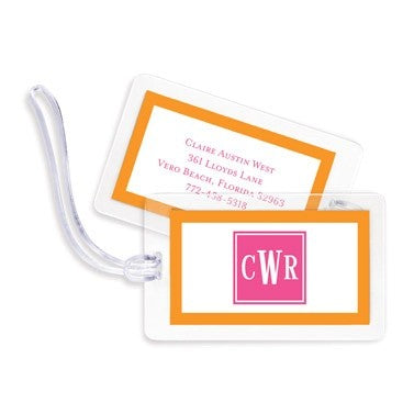 boatman geller solid inset square bag tags