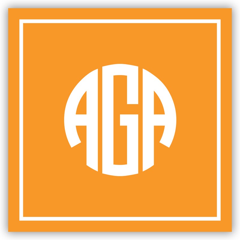 boatman geller classic square tangerine square sticker