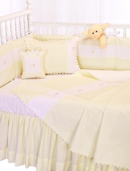 embroidered sheep crib bedding