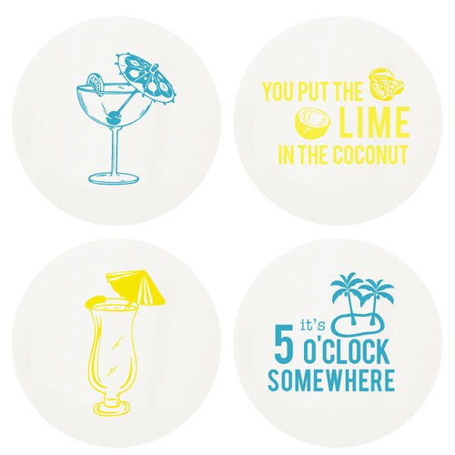 Letterpressed Happy Hour Coasters