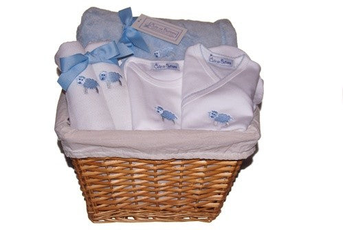 baby lamb gift basket (blue)