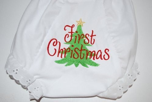 baby's first christmas bloomers