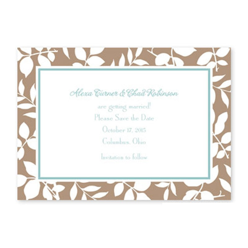 boatman geller silo leaves mocha large flat notecard
