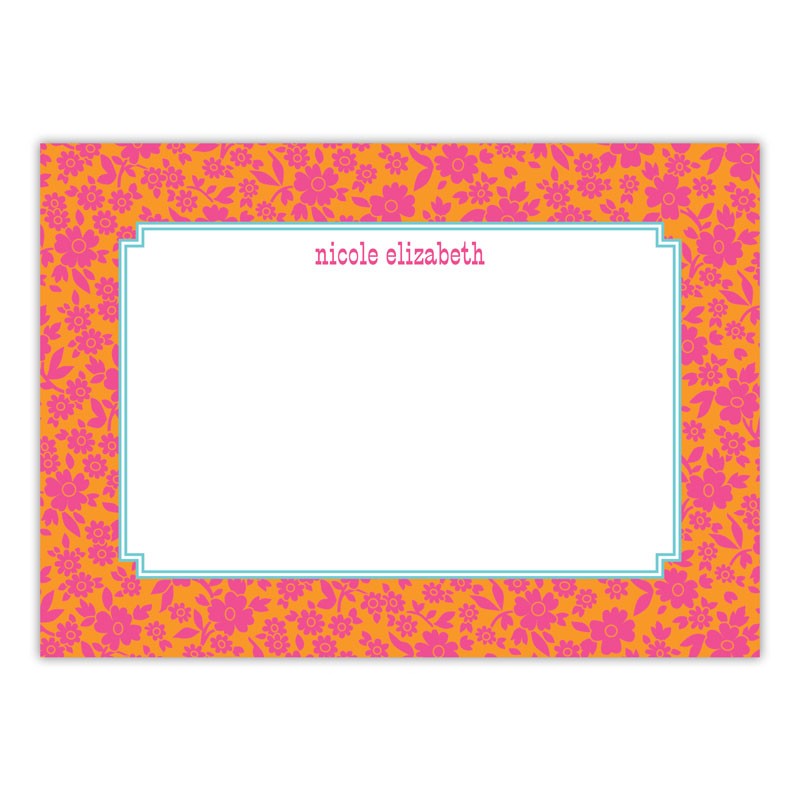 boatman geller soho floral raspberry large flat notecard