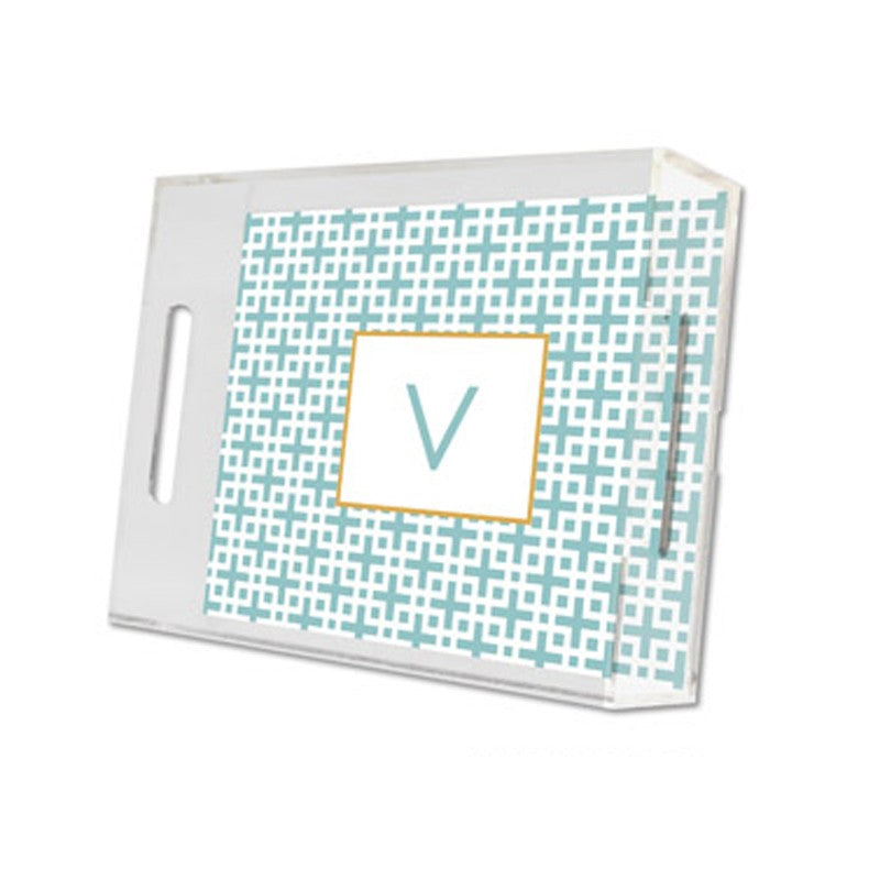lattice slate lucite tray - small