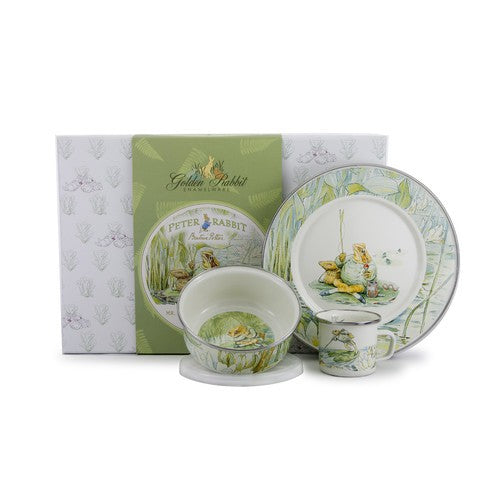 golden rabbit jeremy fisher dish set