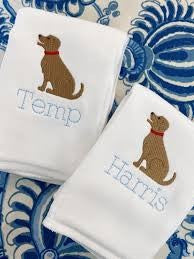 puppy dog burp cloth set