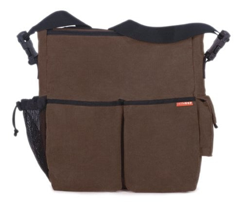 skip hop duo diaper bag - chocolate corduroy