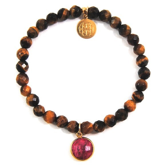Tigers Eye & Ruby Aria Bracelet