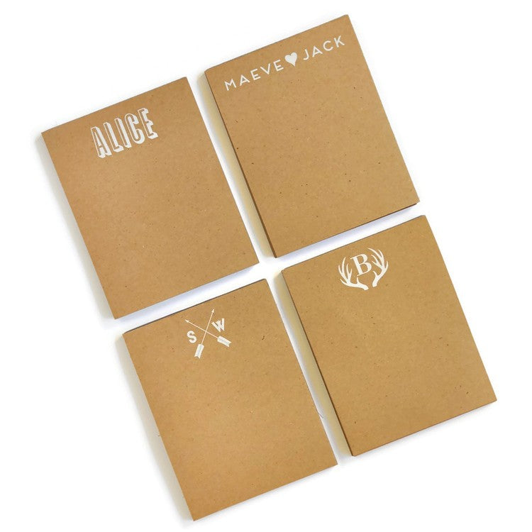 Personalized Small Kraft Note Pad