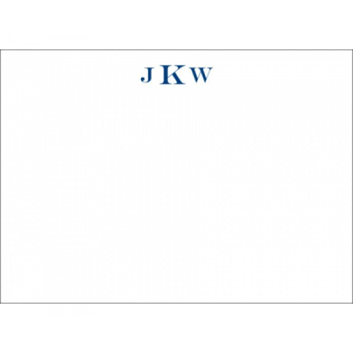 navy monogram social stationery