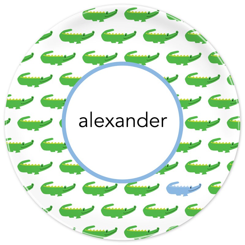 boatman geller alligator repeat blue plate