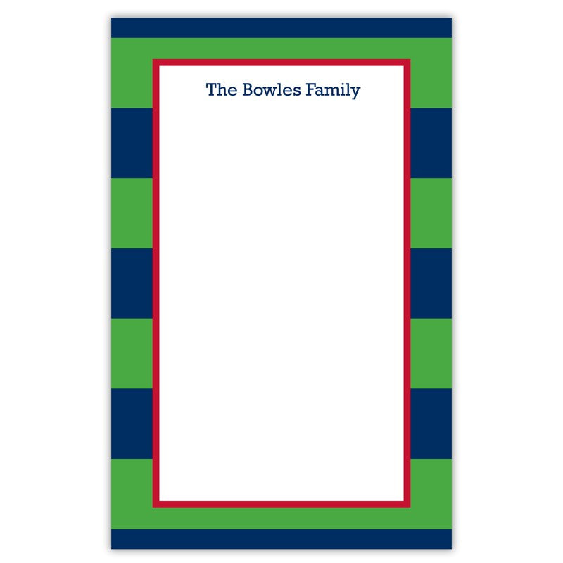 boatman geller rugby navy & kelly notepad