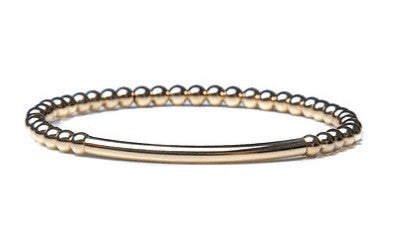 single bar of gold beaded bracelet - 4mm