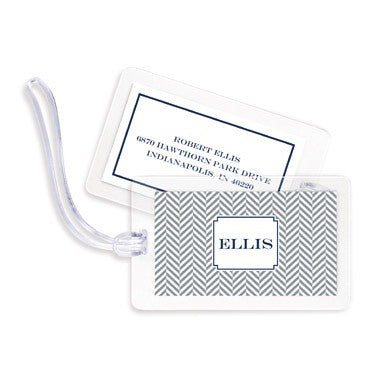 boatman geller herringbone gray bag tags