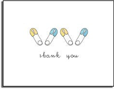 personalized invitations blue diaper pins thank you