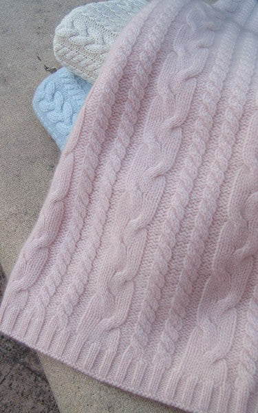 cashmere cable baby blanket by rani arabella
